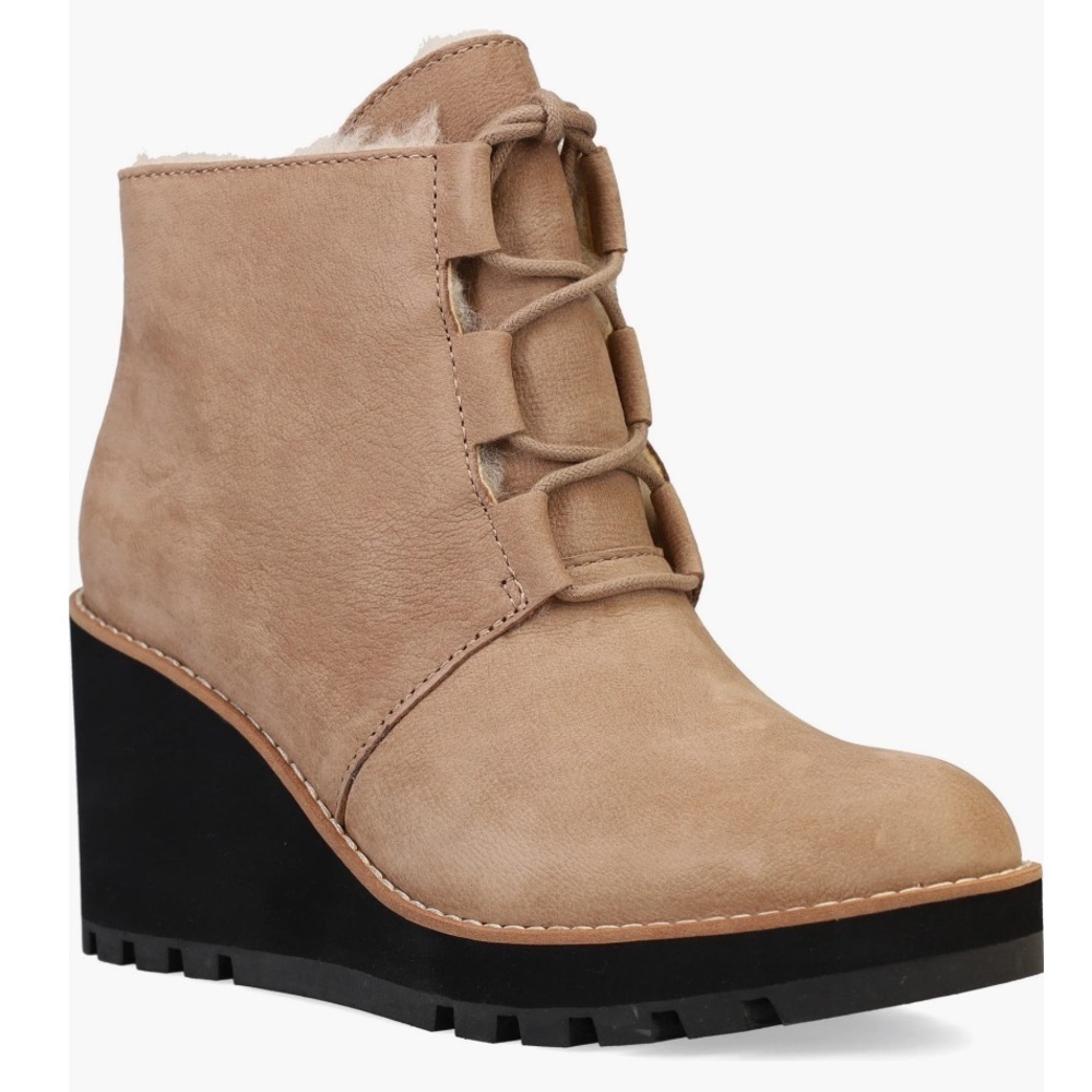 Eileen Fisher Wmn’s Alpine Genuine Shearling Wedge Bootie Ankle Boot-Sz 10M, NIB